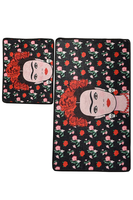 Mijölnir Frida - Black Juego de alfombras de baño Mijölnir Frida - Black Juego de alfombras de baño
